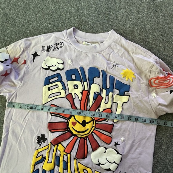 First Row Property Shirt Adult Small Puffy Graphic Print T-Shirt Bright Future - Picture 4 of 9